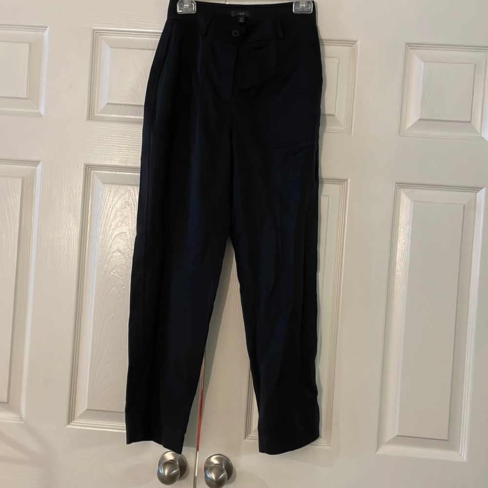 J. Crew Zip-Up High Waisted Women’s Lyocell blend Seaside Pant Black Size 0